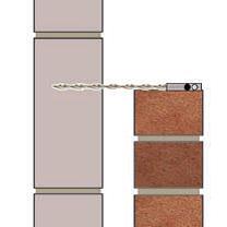 Verbinden van zelftappende (muur-/balk-) verankering aan lintvoegwapening