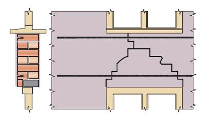 Lateiherstel bij gestuukt steens metselwerk d.m.v. lintvoegwapening