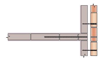 Gescheurde binnenmuur van buitenaf verankeren aan spouwmuur