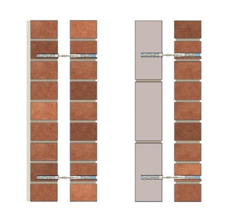 Spouwmuur verankering door middel van lijm verankering