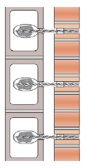Spouwmuur verankering door middel van lijm verankering